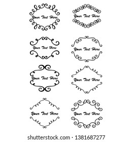 
set of vector vintage frames on a white background