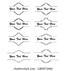 set of vector vintage frames on a white background