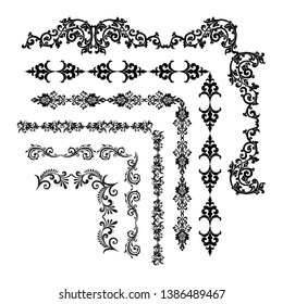 
set of vector vintage frames on a white background