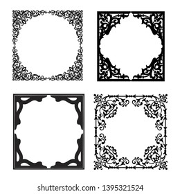 
set of vector vintage frames on a white background