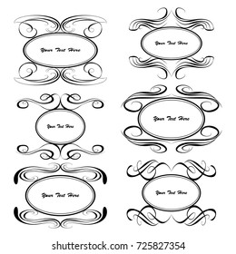 set of vector vintage frames on a white background