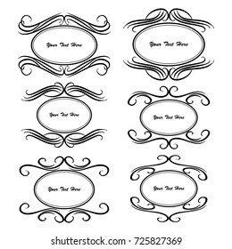 set of vector vintage frames on a white background