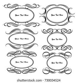 set of vector vintage frames on a white background