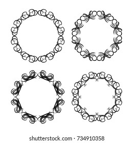 set of vector vintage frames on a white background