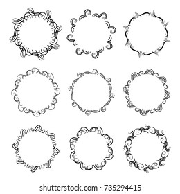 set of vector vintage frames on a white background