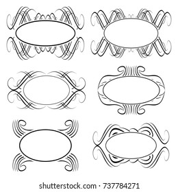 set of vector vintage frames on a white background