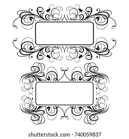 set of vector vintage frames on a white background