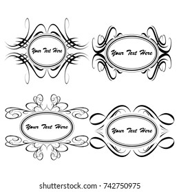 set of vector vintage frames on a white background