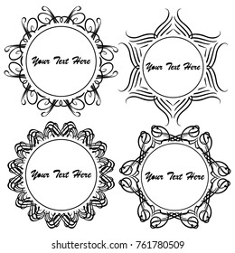 set of vector vintage frames on a white background