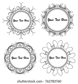 set of vector vintage frames on a white background
