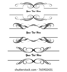 set of vector vintage frames on a white background