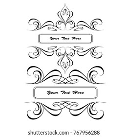 set of vector vintage frames on a white background