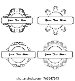 set of vector vintage frames on a white background