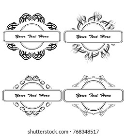 set of vector vintage frames on a white background
