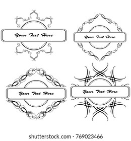 set of vector vintage frames on a white background