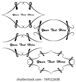set of vector vintage frames on a white background