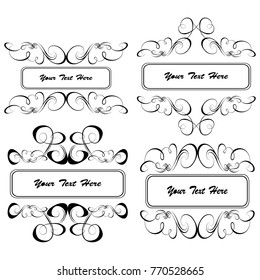 
set of vector vintage frames on a white background