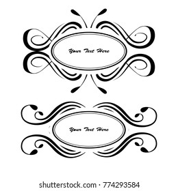 set of vector vintage frames on a white background