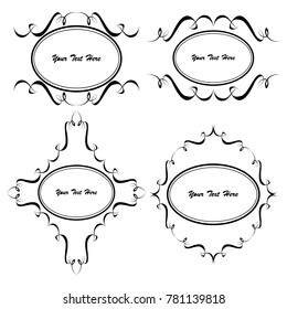 set of vector vintage frames on a white background
