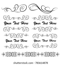 set of vector vintage frames on a white background