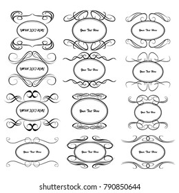 set of vector vintage frames on a white background