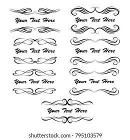 set of vector vintage frames on a white background