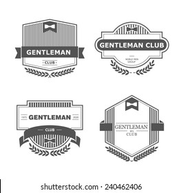 Set of vector vintage gentlemen club design elements, logo, emblem, stamp