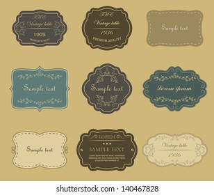 Set of vector vintage labels.