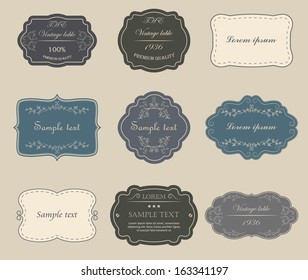 Ornamental Label Frames Old Ornate Labels Stock Vector (Royalty Free ...