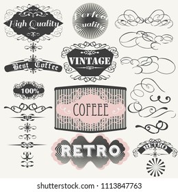 Set of vector vintage labels for design