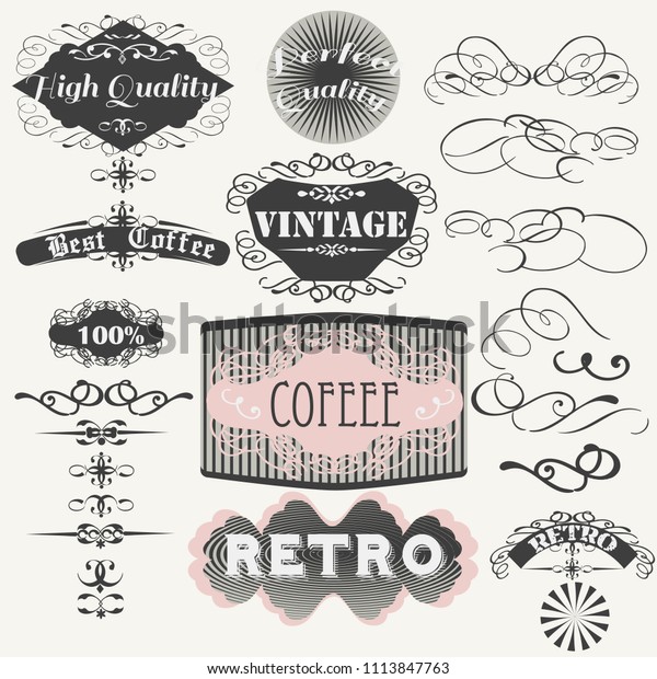 Set of vector vintage\
labels for design