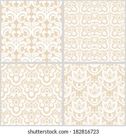 Set of vector vintage lace patterns