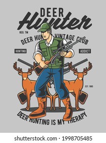 Conjunto de logotipos vectoriales para el tema del camping. Perfecto para carteles, ropa, diseño de camisetas y muchos otros. En Cubierta - Diseño De Camisetas O Carteles Con Ilustración De Cabeza De Cerveza. Cazando camiseta