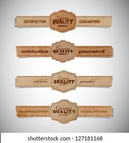 A Set Of Vector Vintage Old Torn Paper And Cardboard Labels - Genuine Quality Product Satisfaction Guaranteed