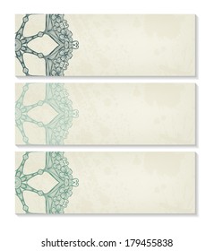 Set of vector vintage ornamental banners