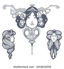 Set of Vector Vintage Ornaments
