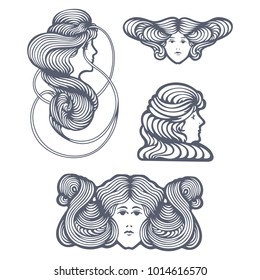 Set of Vector Vintage Ornaments