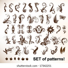 Set of vector vintage patterns.