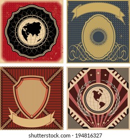 Set of vector vintage poster backgrounds.