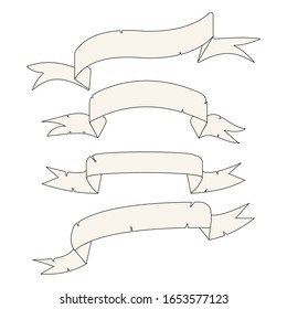 Set of vector vintage ribbons