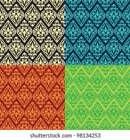 set of vector vintage seamless patterns