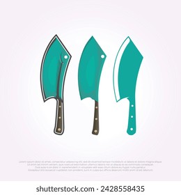 set vector vintage plantilla cuchillo de carnicero icono logo. ilustración elemento de diseño de cuchillo cocina retro