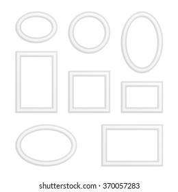 Set of vector, vintage, wooden frames in a realistic style with shadow. Lovely set frameworks for use in your design!