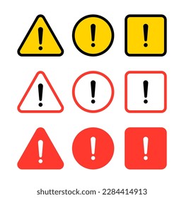 Juego de iconos de señalización de advertencia de vectores