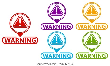 set vector warning sign. notice awareness symbol labels design template Vector illustration