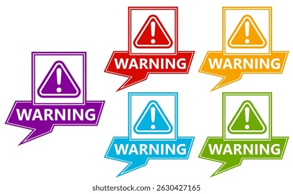 set vector warning sign. notice awareness symbol labels design template Vector illustration