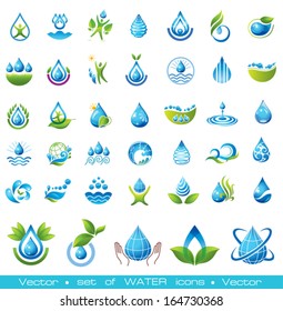 Set of vector Water icons.