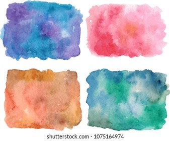 Set of vector watercolor backgrounds.