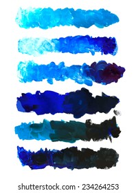 Set of vector watercolor blobs, isolated on white background. Shape design blank watercolor colored rounded shapes web buttons on white background