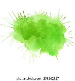 Set of vector watercolor blobs, isolated on white background. Shape design blank watercolor colored rounded shapes web buttons on white background.